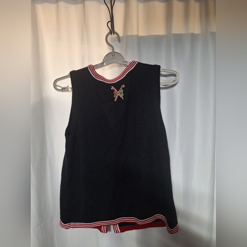 Festive Snowman Sweater Vest - Black and Red - Picture 5 of 5
